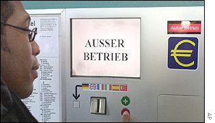 A euro vending machine in Germany