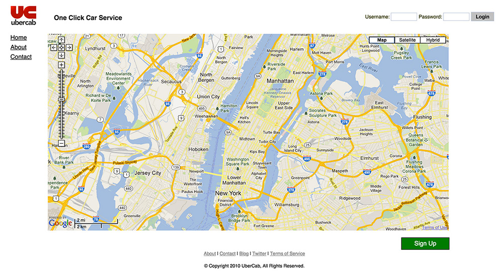 homepage ubercab 2010