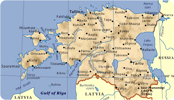 Mapa de Estonia