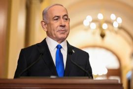 Izraelski premijer Benjamin Netanyahu razgovara s reporterima, na dan kada se obratio američkom Kongresu, u Washingtonu, 24. jula 2024. [Craig Hudson/Reuters]