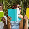 Kids Reading Books With Colorful Covers