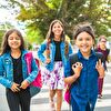 Schoolgirls Happy After Lessons Ended