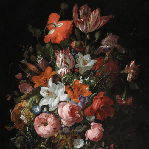 Rachel Ruysch, Flowers in a Glass Vase, 1704