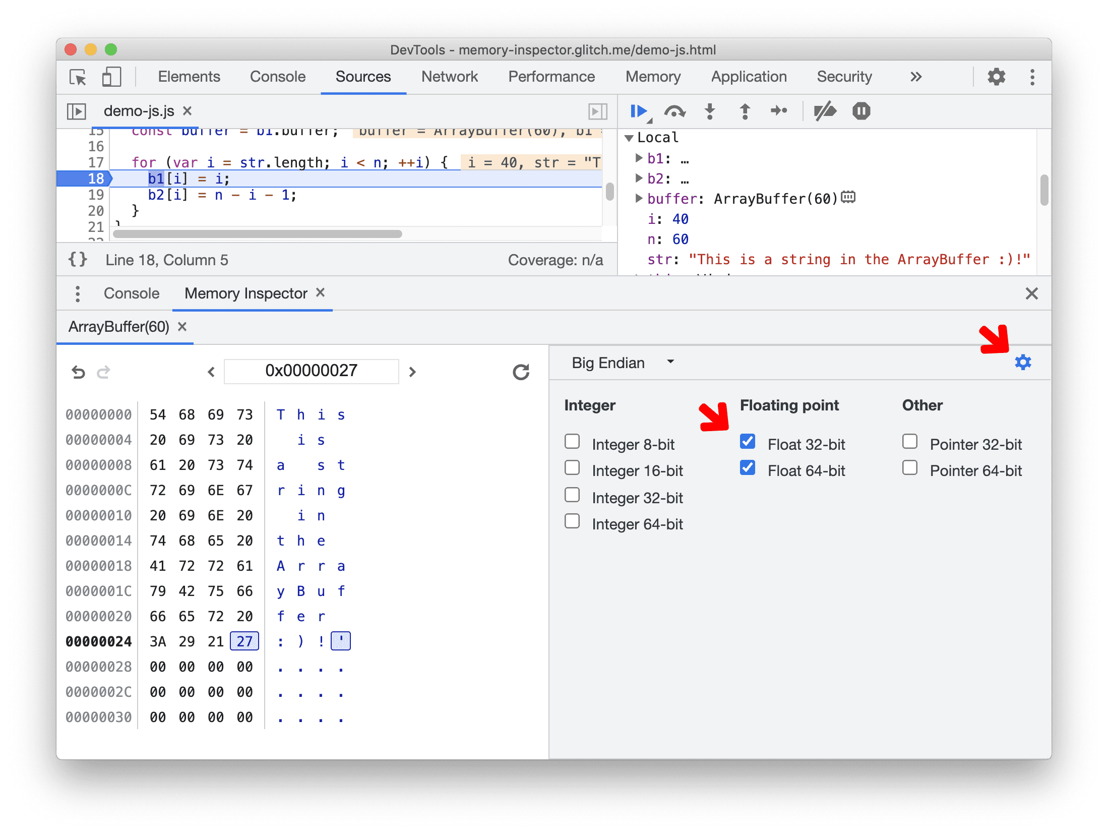 settings to customize value inspector