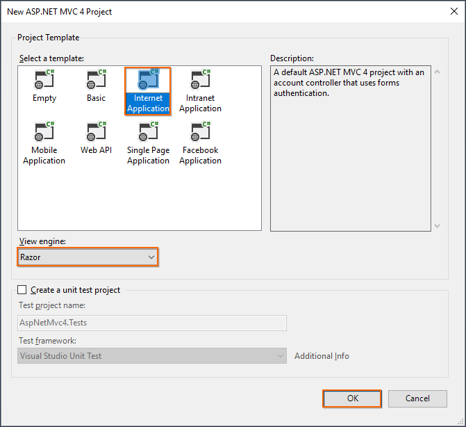 aspnetmvc4 web application template