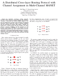 Cover page: A Distributed Cross-layer Routing Protocol with Channel Assignment in Multi-Channel MANET