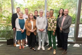 Group photo of current and former faculty in Performance as Public Practice