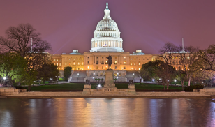 Glowing Washington DC Capitol