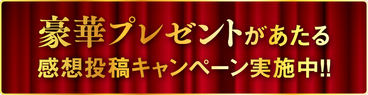 豪華プレゼントがあたる感想投稿キャンペーン実施中！！