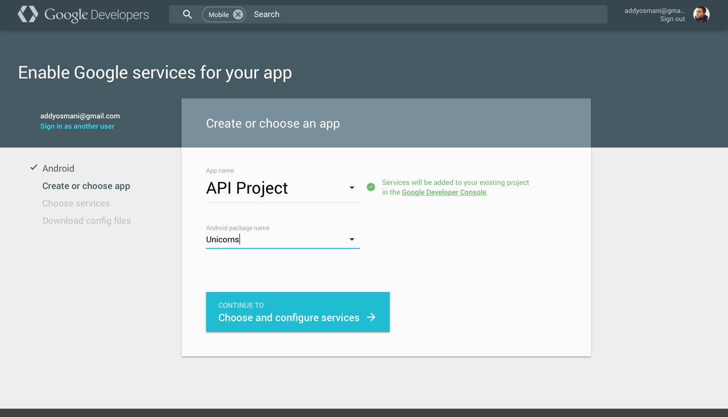 Google Services site screenshot