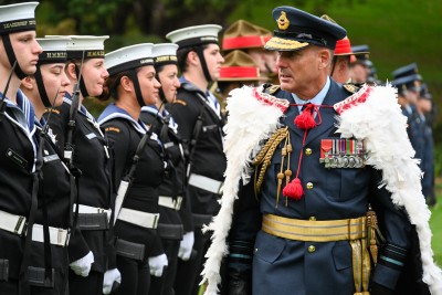 AM Davies inspecting the Guard of Honour