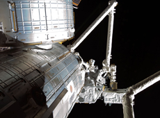 Day 9 of the STS-127 mission. Experiment payload being attached to the Exposed Facility (Courtesy of NASA)
