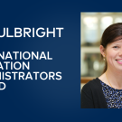 Fulbright International Education Administrators Awards next to a headshot of Mary Aluwar