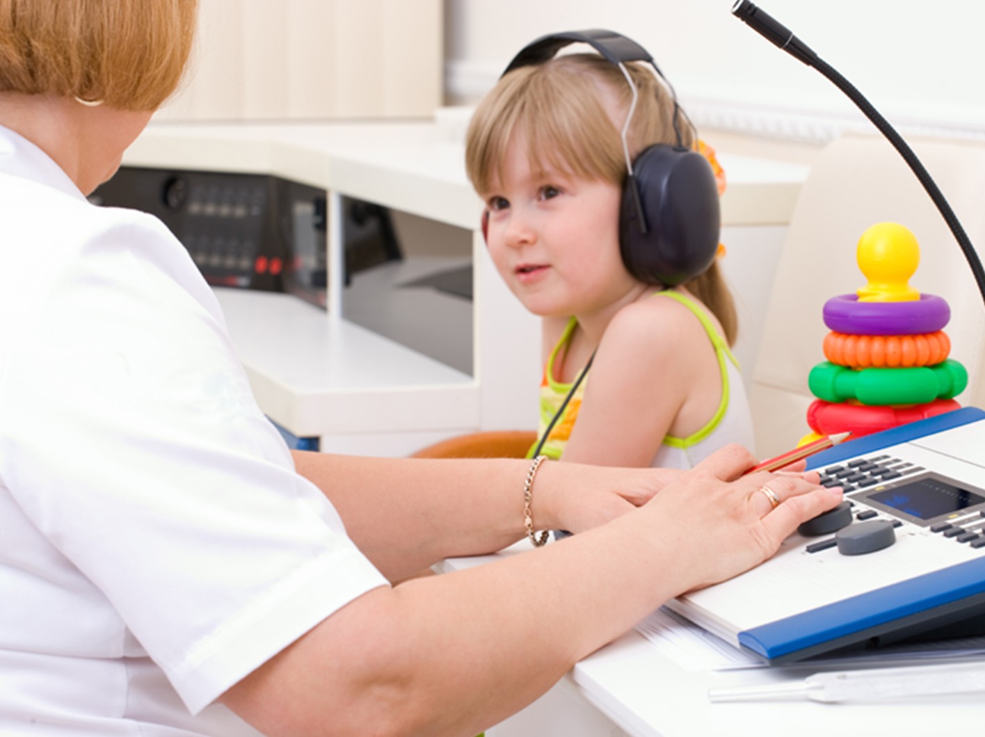 girl getting hearing tested