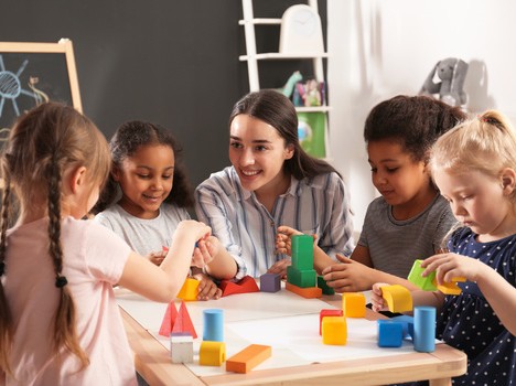 kids sitting at a table