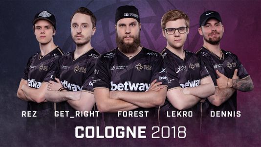 Ninjas in Pyjamas at ESL One: Cologne 2018 From left to right: REZ · GeT_RiGhT · f0rest · Lekr0 · dennis