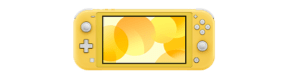Console Nintendo Switch Lite em cor amarelo.