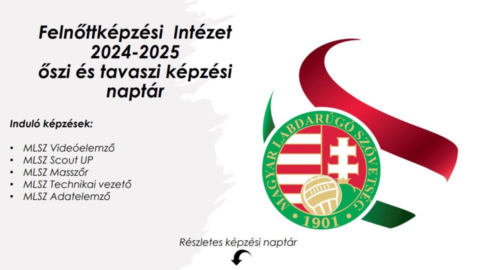 Felnőttképzési Intézet  2024-2025 őszi és tavaszi képzési  naptár