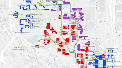 construction map for Harrison Square repair