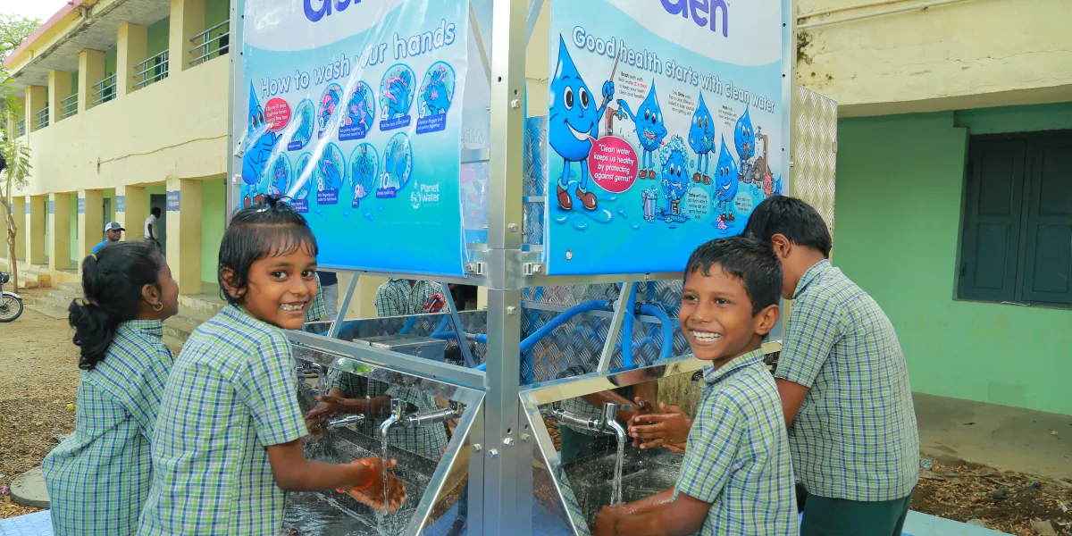 Children playing in water