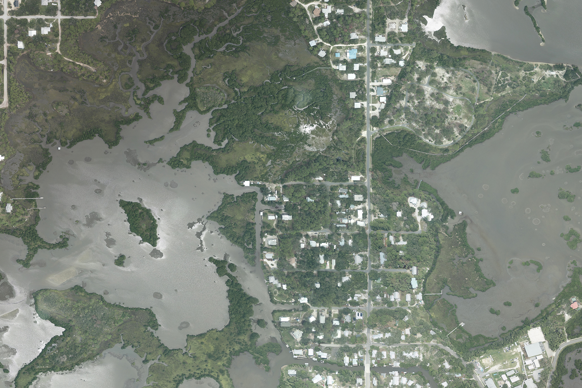 Aerial view of Cedar Key, Florida collected by NOAA aircraft on August 7, 2024.