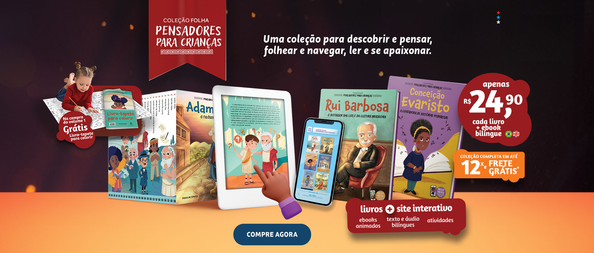 Coleção Folha Pensadores para Crianças | R$ 24,90 cada livro | Frete Grátis* | Coleção Completa em 12x sem juros + frete grátis* | Compre agora!