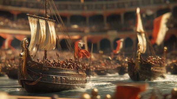 A possible representation of a naval battle inside the Colosseum