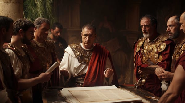 A possible representation of a group of ancient Roman elite aristocrats discussing about Sallust’s works