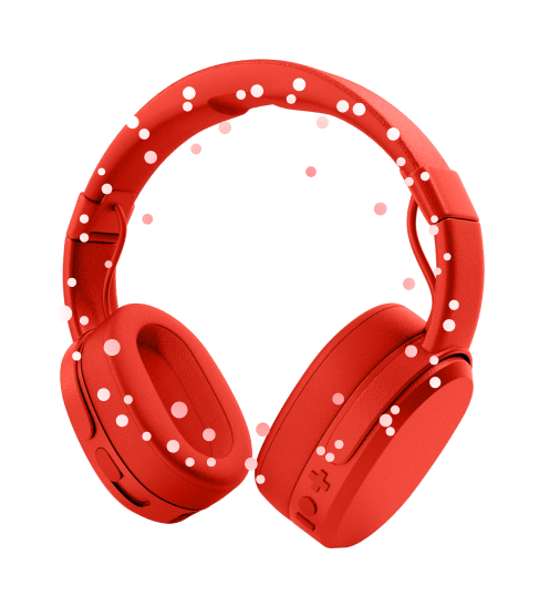 Illustration of red headphones