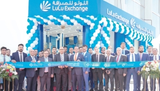 Ambassador of India H E Vipul in the presence of Adeeb Ahamed, MD, LuLu Financial Holdings and other members from the senior management of LuLu Exchange Qatar during the inauguration.