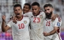 UAE's forward #10 Fabio de Lima celebrates with teammates after scoring a goal during the FIFA World Cup 2026 Asia zone qualifiers group A football match between UAE and Qatar at the Al-Nahyan Stadium in Abu Dhabi on November 19, 2024. (Photo by Fadel Senna / AFP)