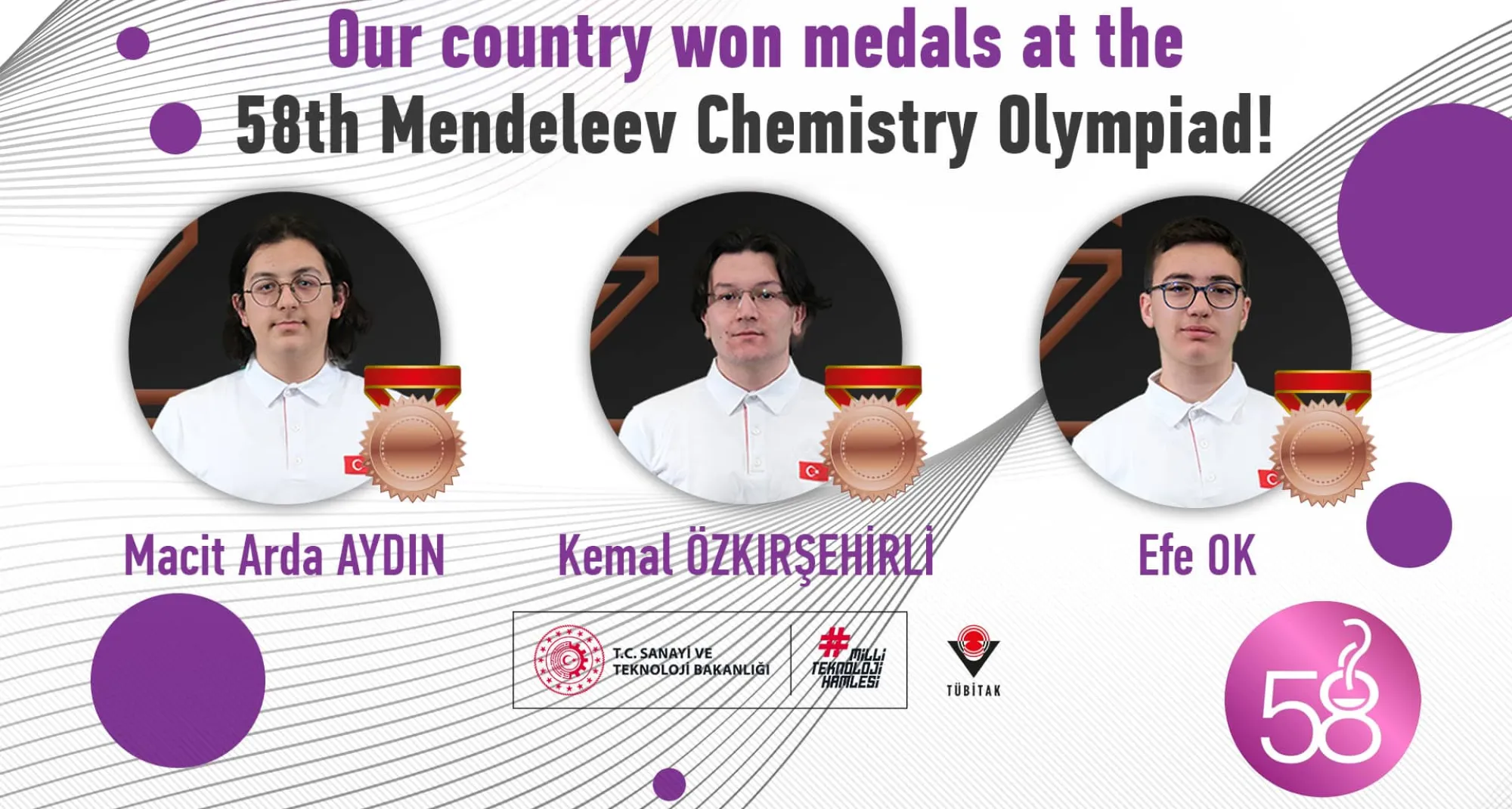 Türkiye won medals at the 58th Mendeleev Chemistry Olympiad!