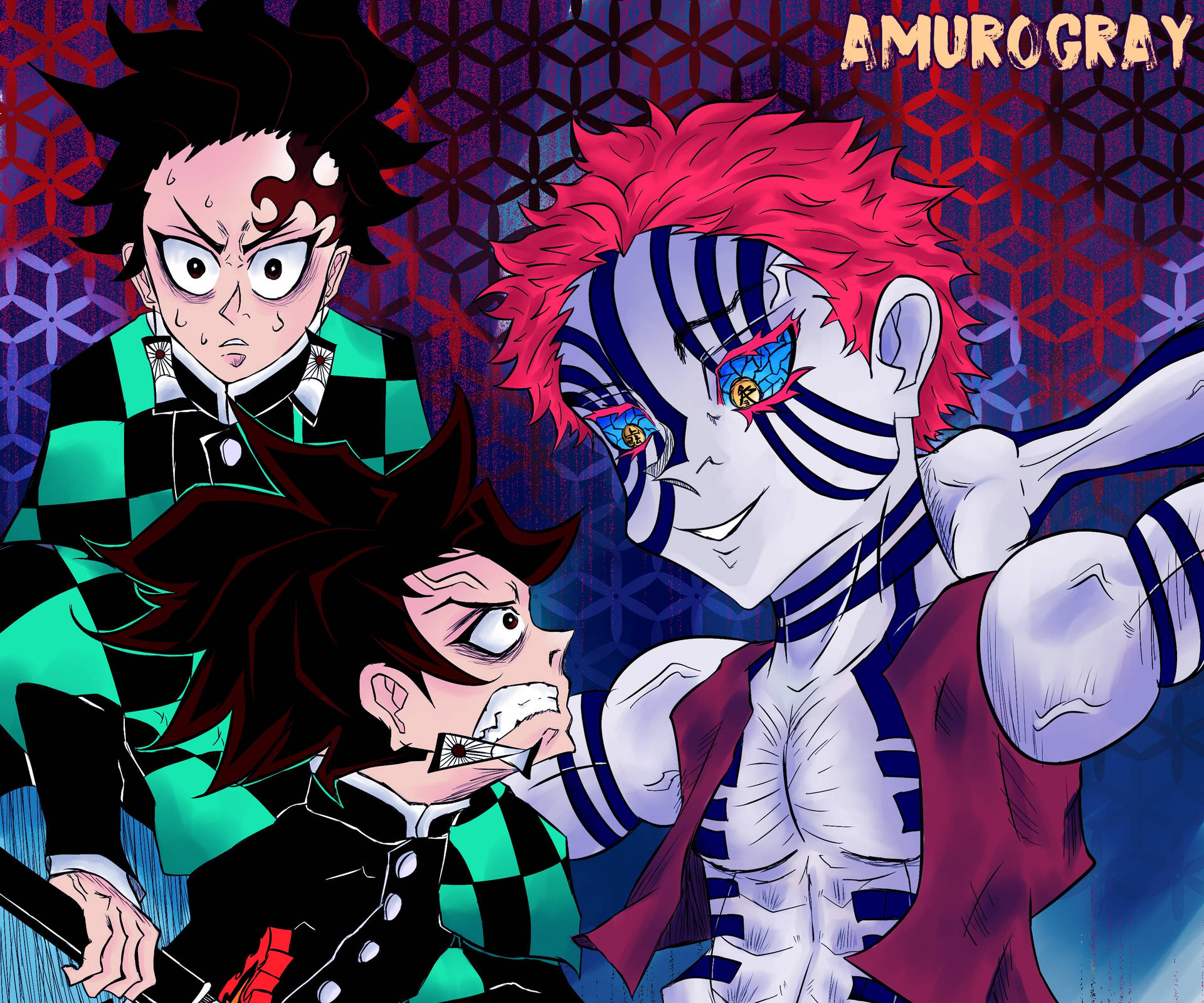 Cool Demon Slayer Tanjiro And Akaza Wallpaper