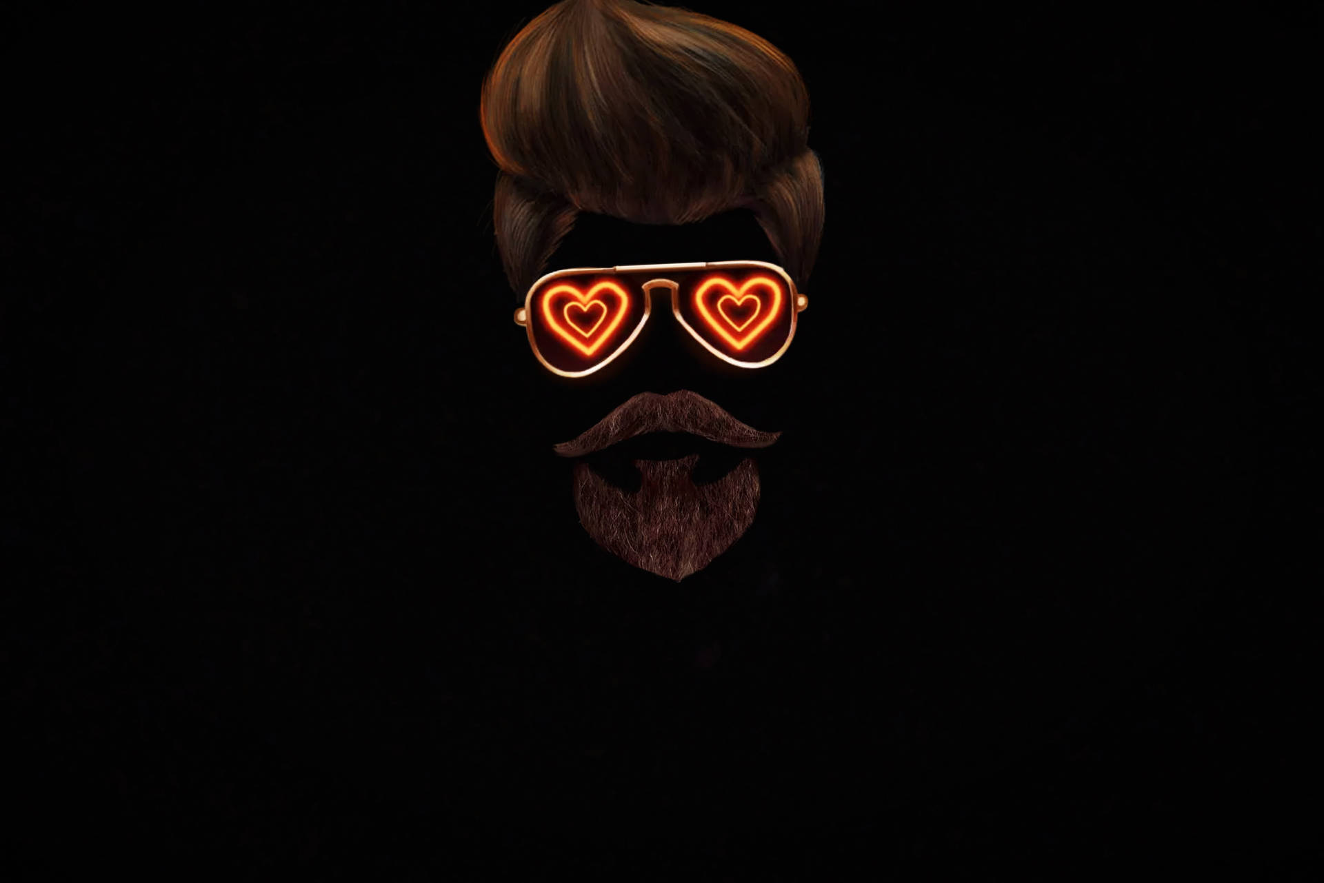 WhatsApp DP Glowing Neon Heart Wallpaper