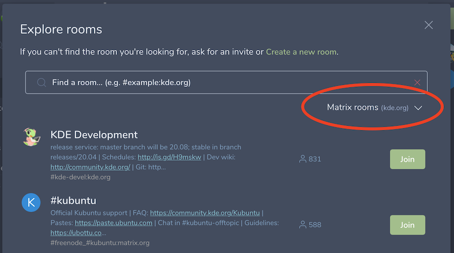 Matrix rooms dropdown.png
