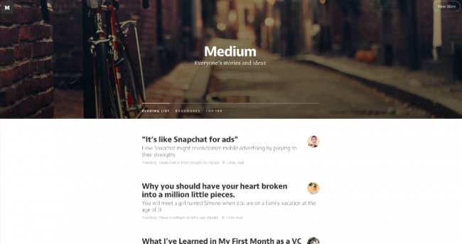 Medium のデザインは読みやすくて美しい。