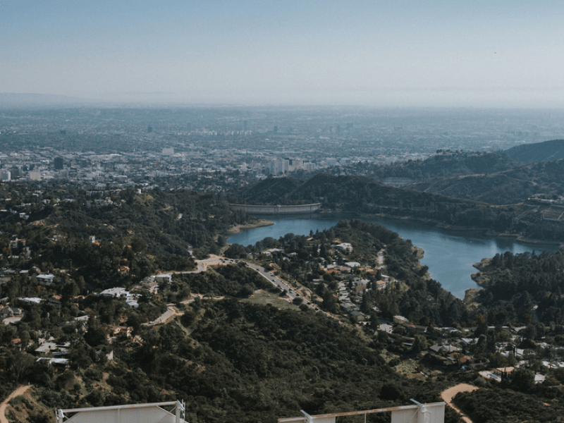 View of Hollywood from behind the Hollywood sign