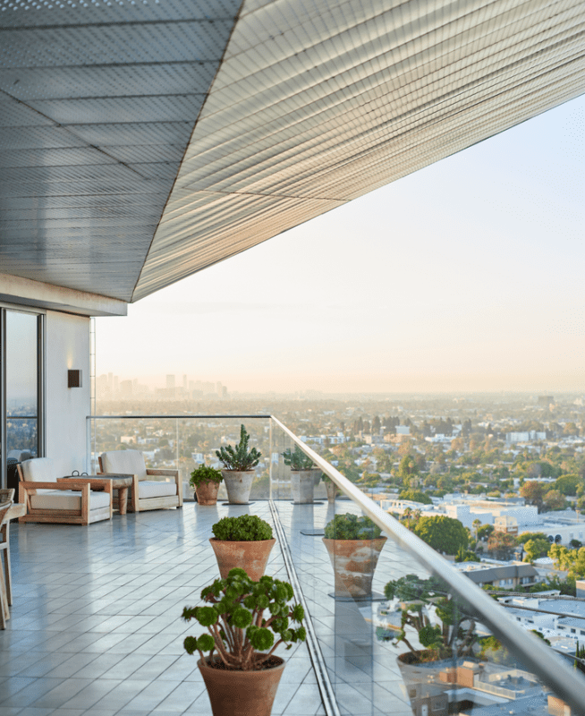 Balcony overlooking Los Angeles  