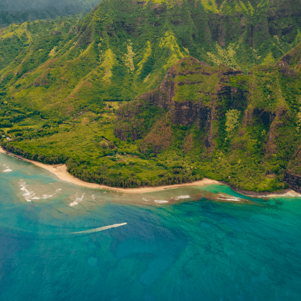 Drone shot of the Napali Coast