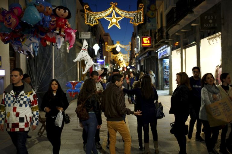 People chat during the day of reflection ahead of Spain''s general election in Ronda