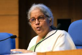 Nirmala Sitharaman, India's finance minister, speaks during a news conference in New Delhi