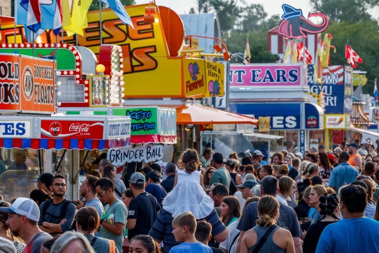 People at the Iowa state fair