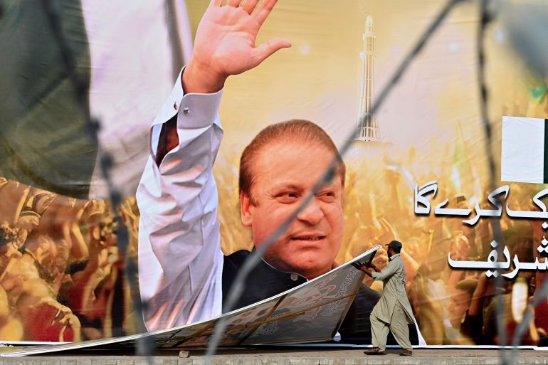 A poster of Nawaz Sharif