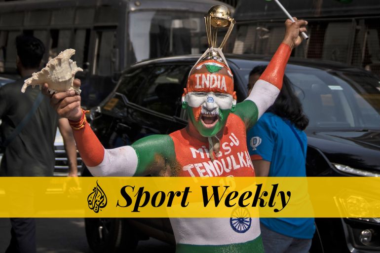 An Indian fan has his face painted with his country's flag as he waits to enter the stadium to watch the ICC Cricket World Cup semi-final match between India and New Zealand in Mumbai