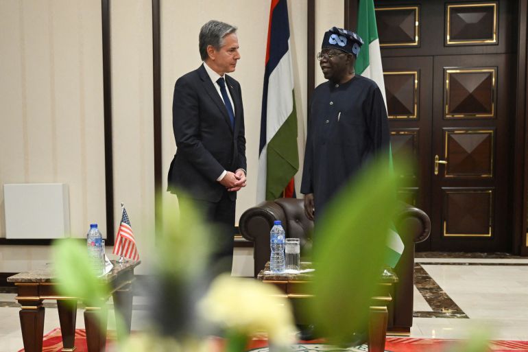 Nigerian President Bola Tinubu and US Secretary of State Antony Blinken