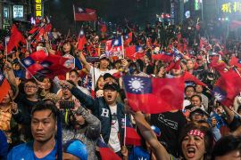 Election civilians during the announcement and speech in Taiwan.