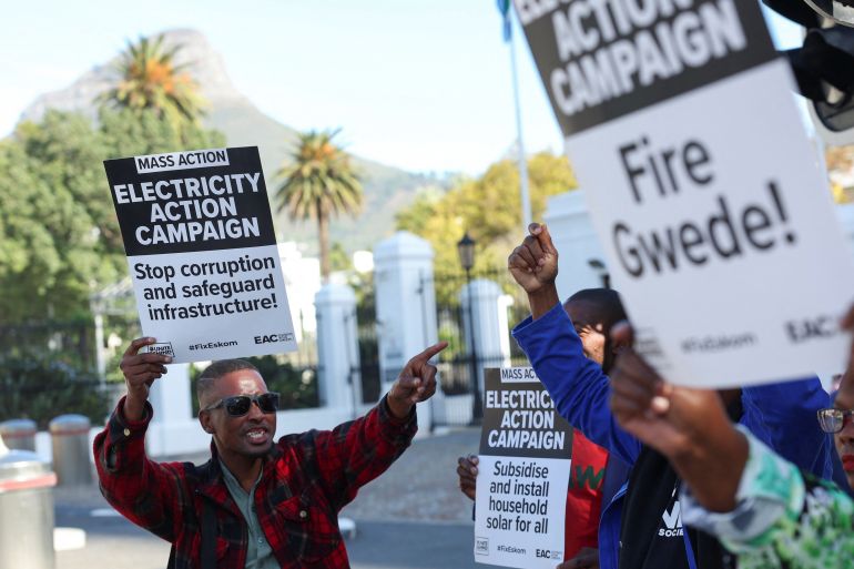 People protest in South Africa