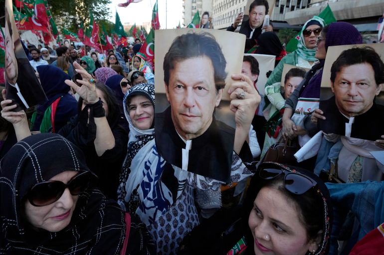 Supporters of Pakistan's Former Prime Minister Imran Khan chant slogans during a protest against the Pakistan Election Commission, in Karachi, Pakistan, Saturday, March 2, 2024