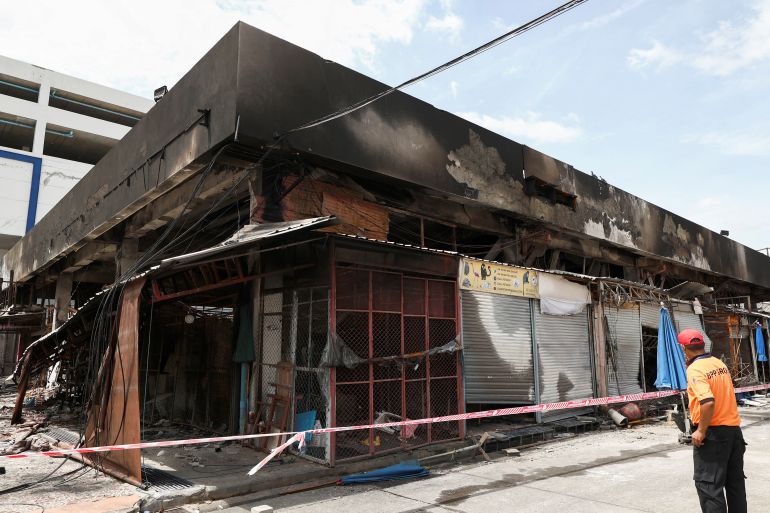 A general view of the exotic animals shops, following a fire in which exotic animals, reptiles and pets perished at Chatuchak Weekend Market, in Bangkok, Thailand