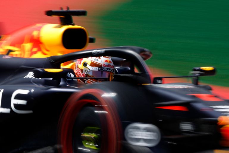Formula One car on track.